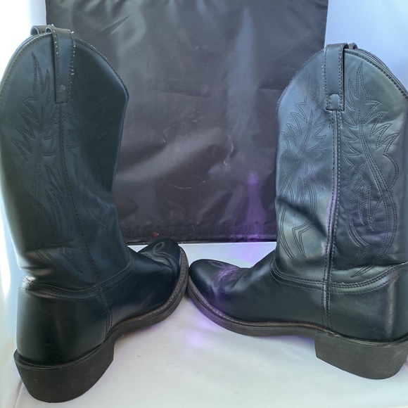 Jb1104 Justin Men's Black Cow Western Cowboy Boot.   Size 9EE - Picture 6 of 10